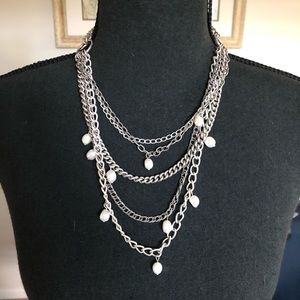Stella & Dot Avery Chains Pearl Necklace